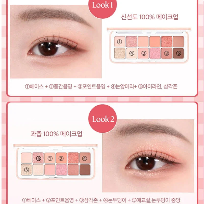 12 Colors Pink Eye Shadow Palette for Beginners