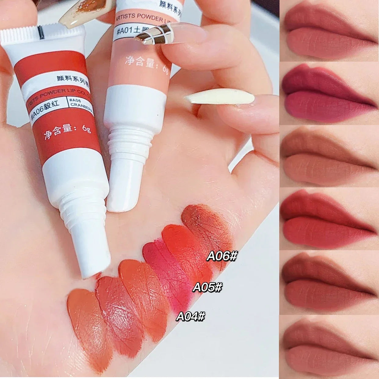 Lip Gloss Moisturizing Lip Tint Mud 6 Colors Long Lasting
